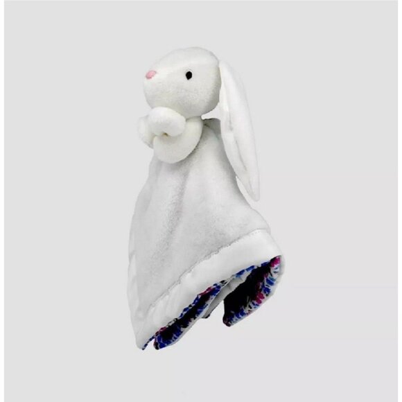 Carter's Just One You White Bunny Plush Lovey Pink Blue Floral   Blanket - Picture 5 of 7